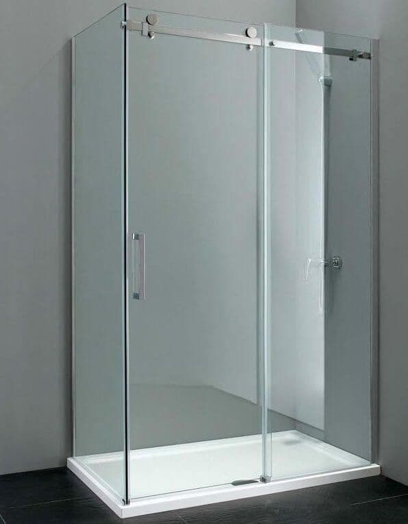 Bifold Shower Door Enclosure Frameless Side Paenl And Tray Screen 6mm Glass 