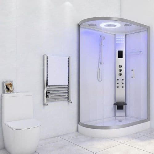 Lisna Waters LW20 1200 x 800 Hydro Shower Cabin Right Handed White Offset Quadrant Enclosure