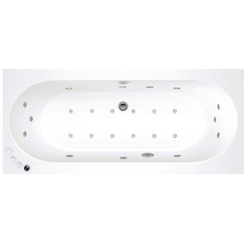 Lisna Waters Maple 1700mm x 750mm Double Ended Whirlpool Bath & Air Spa Bath 24 Jet Encore System