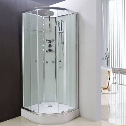 Lisna Waters Olympia White 800 x 800mm Hydro Massage Shower Cabin LW16
