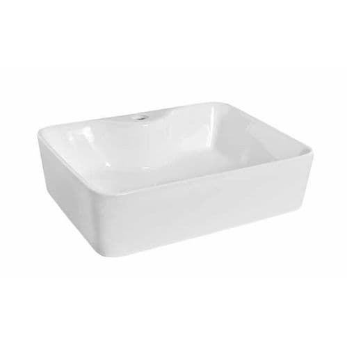 NUIE 480mm White Square Surface Mounted Ceramic Vessel Basin 130 x 480 x 370mm
