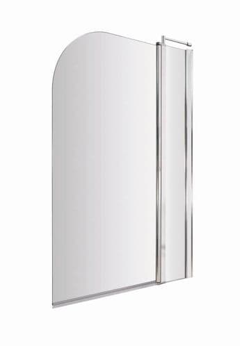 NUIE Chrome Straight Bath Screen With Fixed Panel 1435 x 985mm