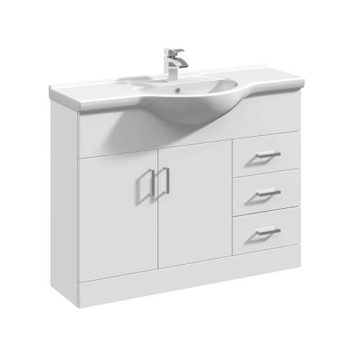 NUIE Classic 1050mm White Vanity Unit & Bathroom Furniture Pack VTY1050
