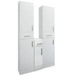NUIE Delaware 1050mm White Bathroom Furniture With Double 350mm Tallboy Cabinets