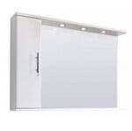 NUIE Delaware Classic 1050mm White Bathroom Mirror & 1 door Cabinet With Shelf, Canopy & Light