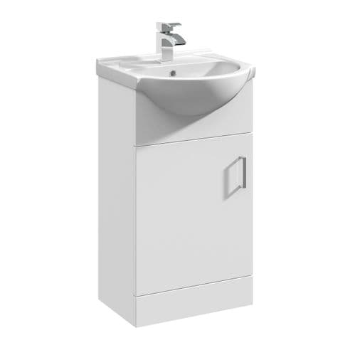 NUIE Delaware White Vanity Unit with Basin W450 x D300mm - VTY450