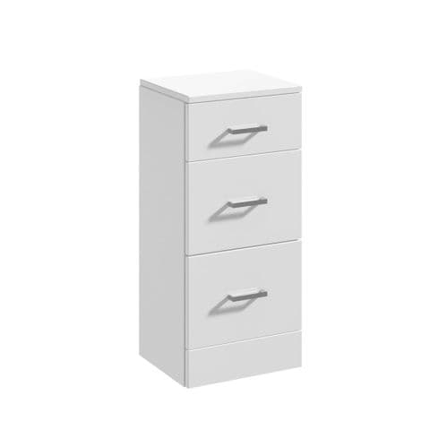 NUIE Mayford Classic 768mm Tall 3 Drawers White Bathroom Cabinet Unit Rigid Built