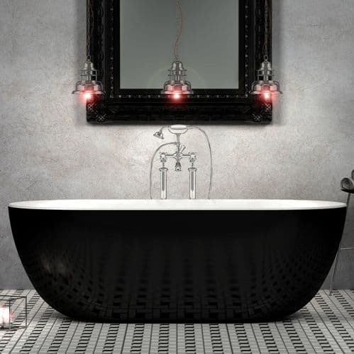 Charlotte Edwards Gloss Black Mayfair Contemporary Small Freestanding Bath - 1500 x 780 x 600mm