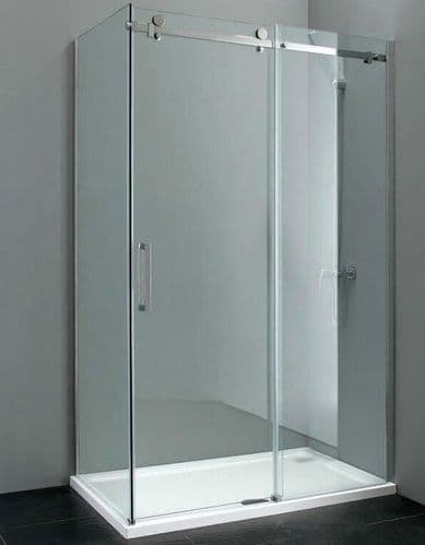 Elite 1000mm x 800mm Frameless Sliding Shower Enclosure 10mm Glass & Side Panel