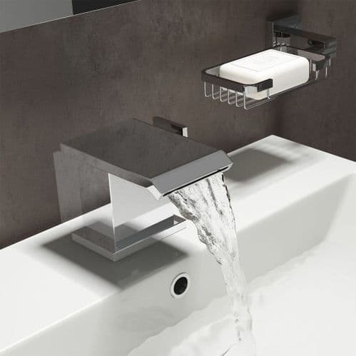 Jupiter Colraine Waterfall Mono Basin Mixer Tap Deck Mounted with Click Clack Waste FAZ001