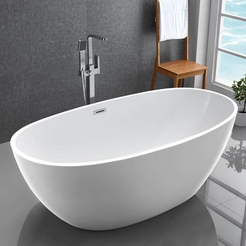 Jupiter Venice Plus White Large 1700mm x 840mm Double Ended Freestanding Bath - 2 Person Width