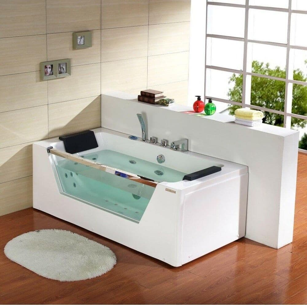Lisna Waters Lisbon Straight Double Ended Whirlpool Bath & AirSpa Baths 1700mm x 800mm 22 Jets
