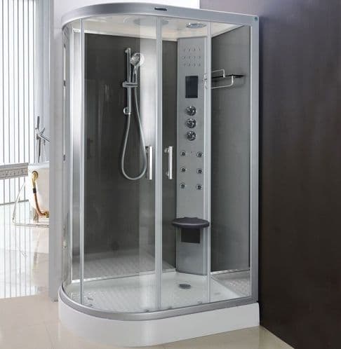 Lisna Waters LW20 Mirror 1200 x 800 Hydro Shower Cabin Right Handed Offset Quadrant Enclosure