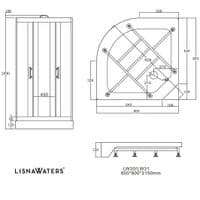 Lisna Waters LW31 800mm x 800mm - White - Quadrant Shower Cabin
