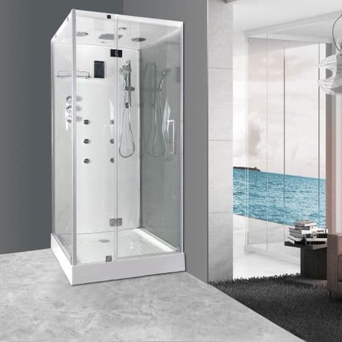 Lisna Waters LW6 900mm x 900mm Square Hinged Door Hydro Massage Shower Cabin