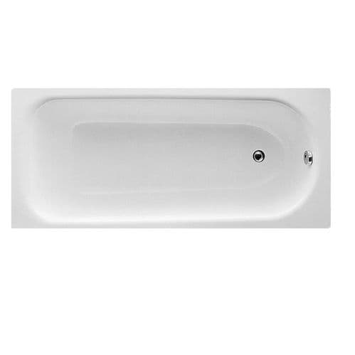 Moods Eurowa 1600mm Single Ended Steel Bath with 2 Tap Holes - DIBR2020