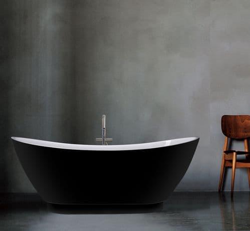 Paris Matte Black 1750mm x 750mm Stand Alone Freestanding Bath