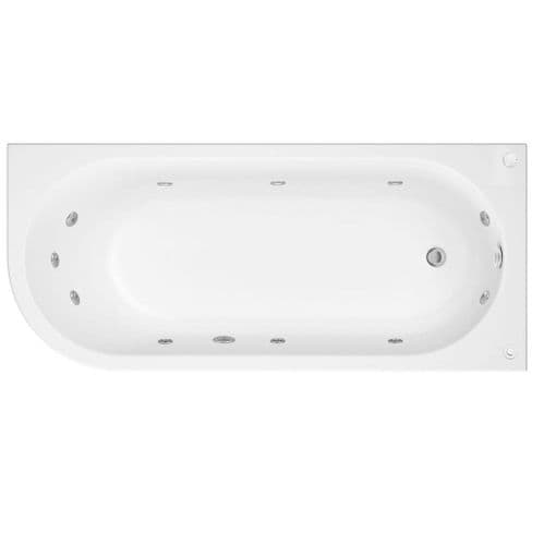 Shaped 1700mm x 750mm Single Ended Corner Whirlpool Bath 11 Jet Encore System - Right Hand