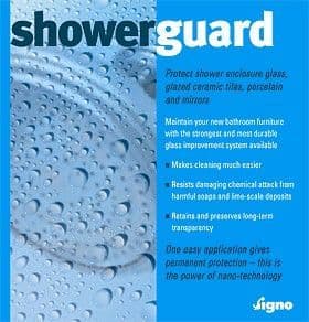 Showerguard  Protect Steam Showers & Shower Enclosure Glass, Glazed Ceramic Tiles & Mirrors