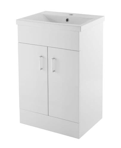 Turin Gloss White 500mm Bathroom Vanity Unit Furniture with Basin