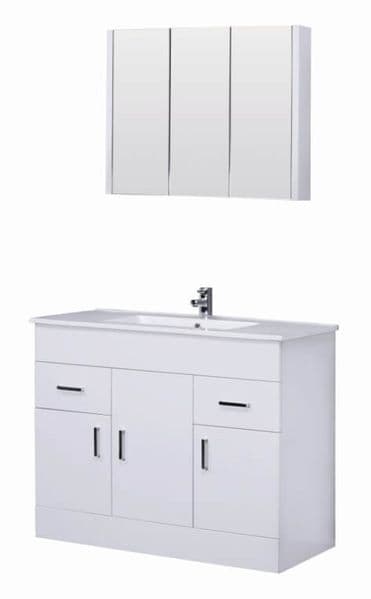 1000mm Vanity Units: Turin White Gloss Bathroom Furniture Pack  from
